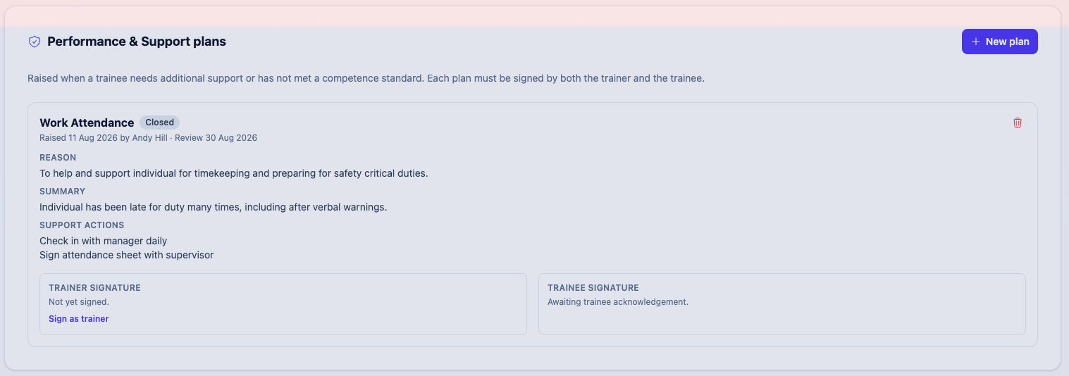 A submitted plan retained against the record.