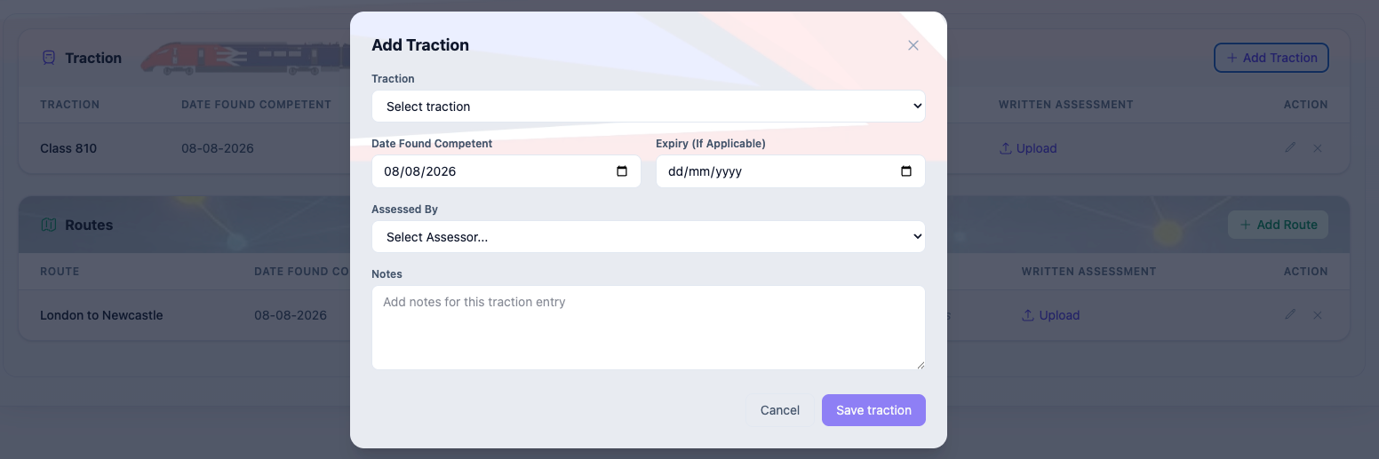 Adding a traction type.